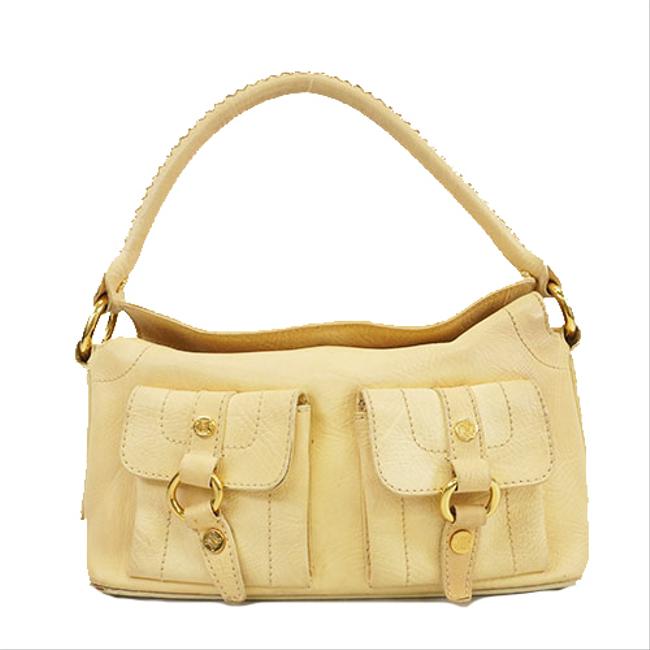 Celine Womens Light Beige Leather Shoulder Bag