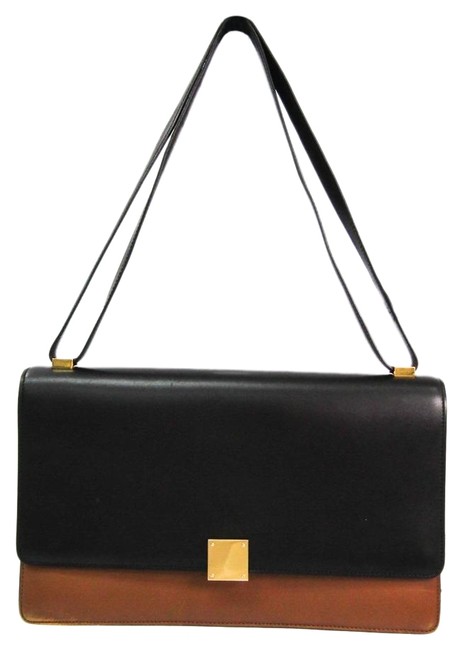 Celine Womens Tote BlackCamel Leather Shoulder Bag