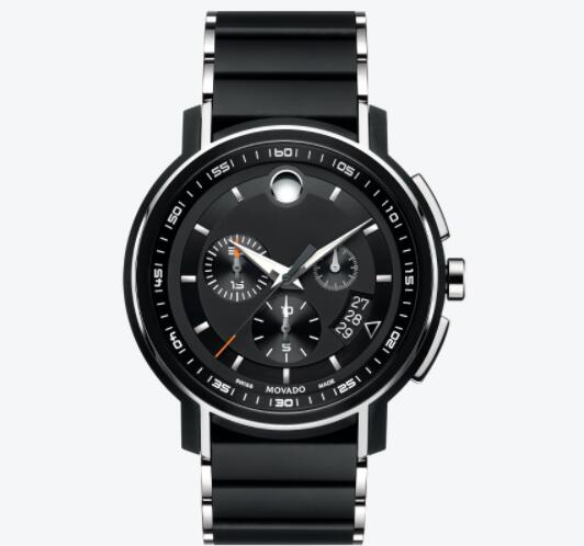 Movado Strato Black PVD finished Stainless Steel Chronograph Watch Replica