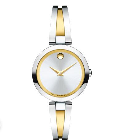 MOVADO Aleena Women stainless steel and yellow gold PVD finished Stainless Steel Bangle Watch Replica Watch 0607150