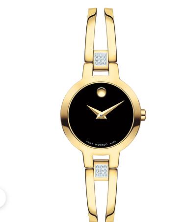 MOVADO Amorosa Women yellow gold PVD finished Stainless Steel Bangle Watch Replica Watch 0607155