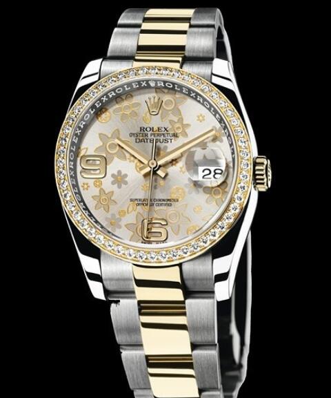 Replica Rolex Watches for Women Watch Rolex Datejust Rolesor 36 mm Oyster Perpetual 116243 72603 Yellow Rolesor Setetd Bezel & Silvered Dial