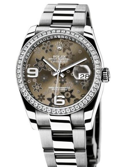 Replica Rolex Watches for Women Watch Rolex Datejust Rolesor 36 mm Oyster Perpetual 116244 72600 White Rolesor Setted Bezel & Bronze Dial