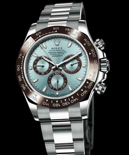 Rolex Watches Oyster Perpetual Cosmograph Daytona 116506 Platinum Ice Blue Dial Chestnut Brown Cerachrom Platinum Bracelet