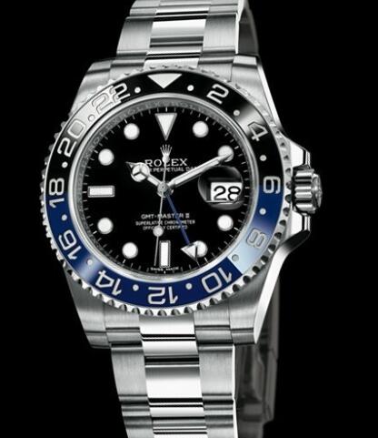 Rolex Watches Oyster Perpetual GMT Master II 116710BLNR Steel Blue and Black Cerachrom Bezel Steel Strap