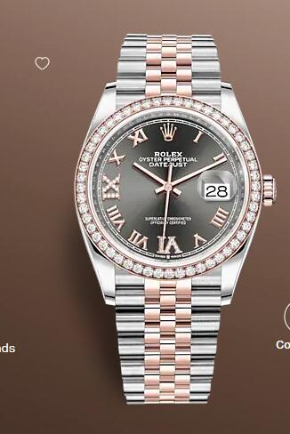 Replica Rolex Datejust 36 Watch Everose Rolesor combination of Oystersteel and 18 ct Everose gold 126281RBR 0011