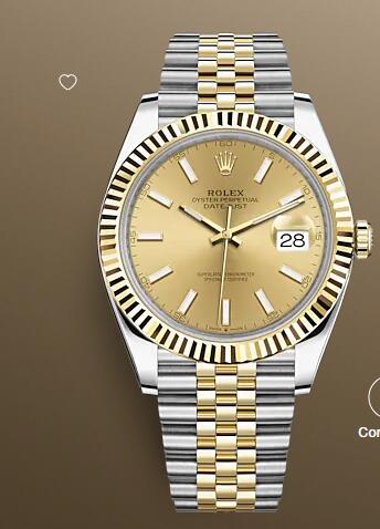 Replica Rolex Datejust 41 Watch Yellow Rolesor combination of Oystersteel and 18 ct yellow gold 126333 0010