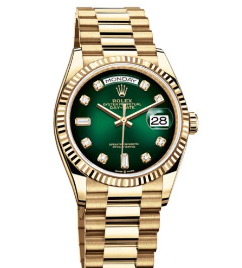 Fake Rolex Women Watch Datejust 36 Oyster Perpetual 128238 Yellow Gold Diamond Indexes