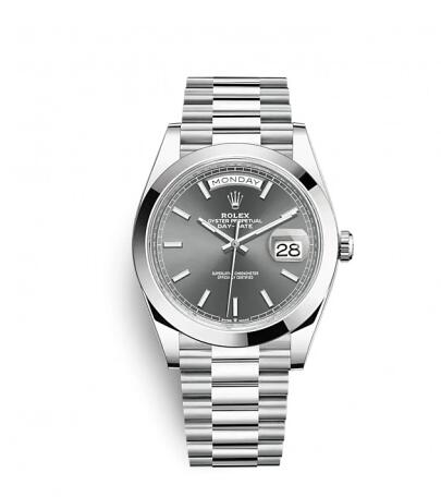Rolex Day Date 40 Platinum Grey Replica Watch 228206 0045