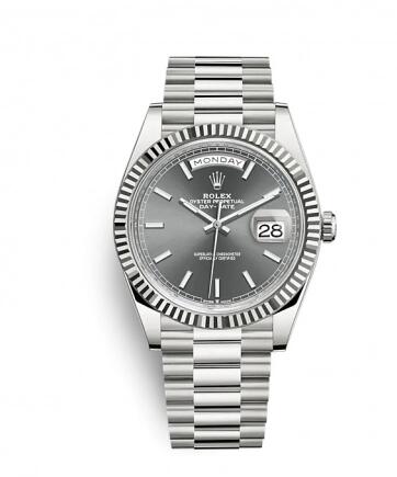 Rolex Day Date 40 White Gold Grey Replica Watch 228239 0060