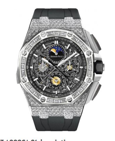 Replica Audemars Piguet Royal Oak OffShore Grande Complication White Gold Baguette Skeleton Watch 26575BCZZA002CA01