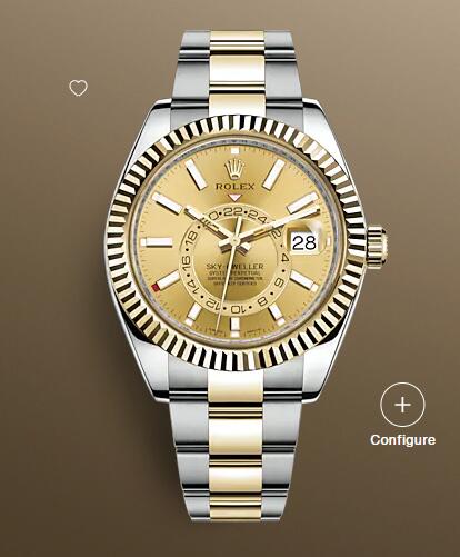Replica Rolex Sky Dweller Watch Yellow Rolesor 