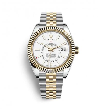 Rolex Sky Dweller Stainless Steel Yellow Gold White Jubilee Replica Watch 326933 0010