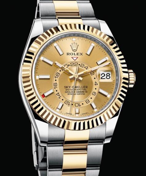 Rolex Oyster Perpetual Watches Sky Dweller 326933 Oyster type case Yellow Rolesor