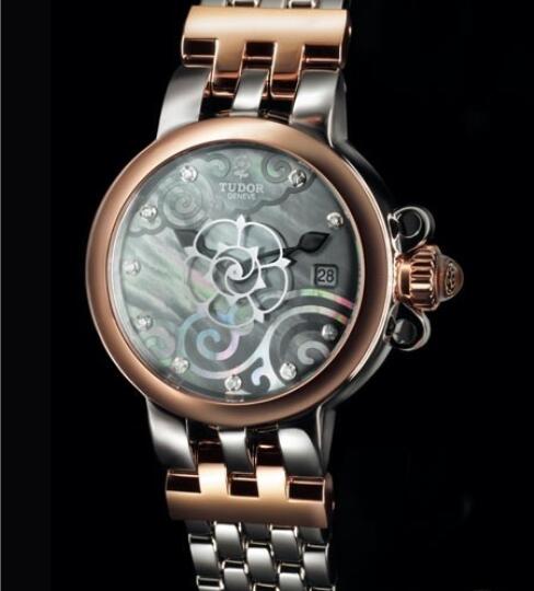 Replica Tudor women watch Clair de Rose 35101 Steel Pink Gold Diamonds