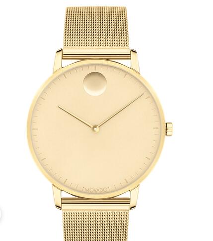 Movado Face Yellow Gold ion plated Stainless Steel Mesh Watch 3640007 Replica Watch Cheap Price