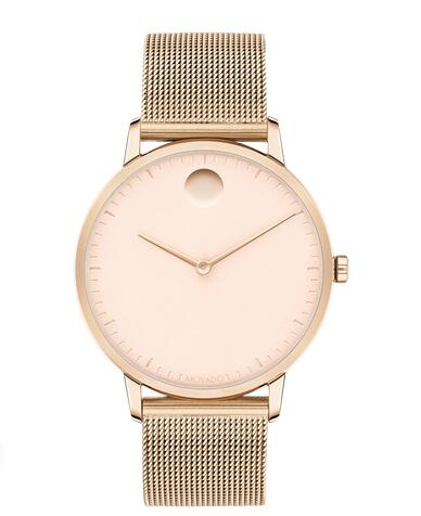 Movado Face Carnation gold ion plated Stainless Steel Mesh Watch 3640016 Replica Watch Cheap Price