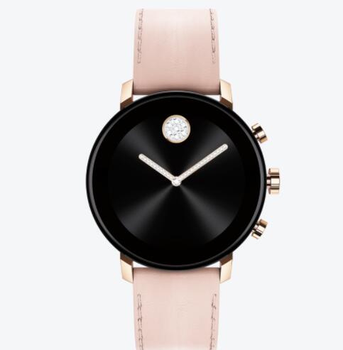 Replica Movado Connect 20 pale rose gold smart watch with pink leather strap 3660023