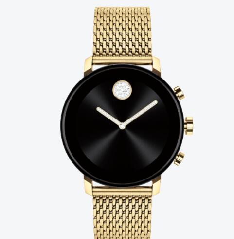 Replica Movado Connect 20 pale gold smart watch with pale gold mesh bracelet 3660026