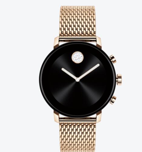 Replica Movado Connect 20 pale rose gold smart watch with pale rose gold mesh bracelet 3660027
