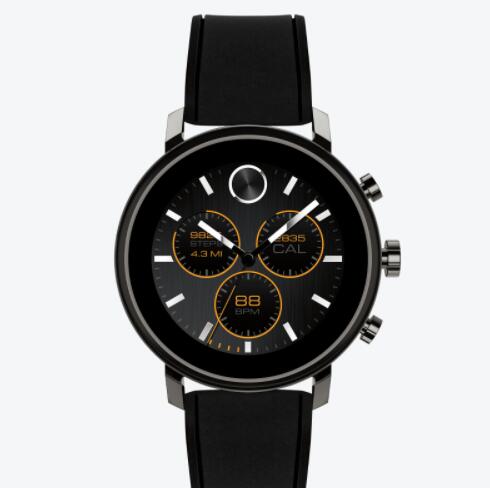 Replica Movado Connect 20 Smartwatch on Black Silicone Strap 3660038