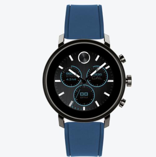 Replica Movado Connect 20 Smartwatch on Blue Silicone Strap 3660039