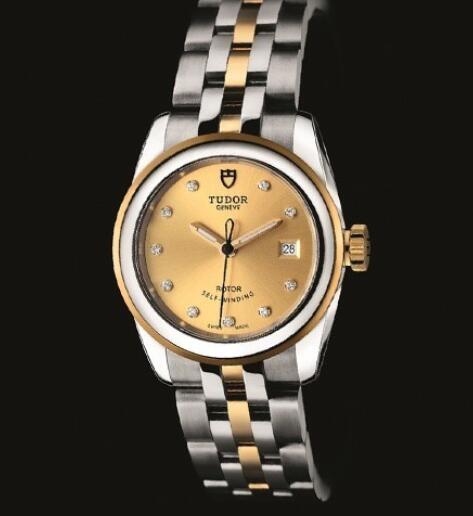 Replica Tudor women watch Glamour Date 51003 Steel Yellow Gold