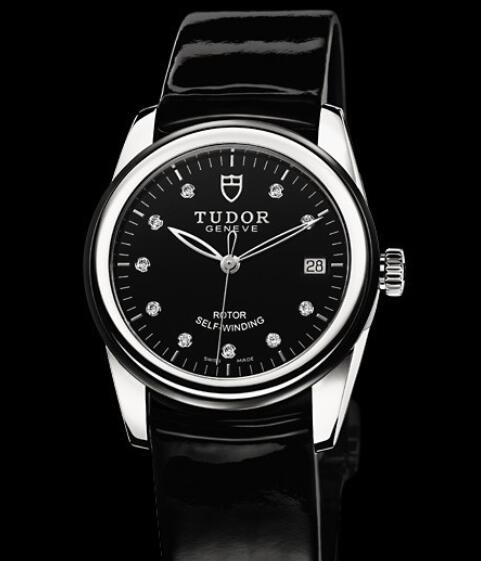 Replica Tudor women watch Glamour Date 55010N Steel Ceramic