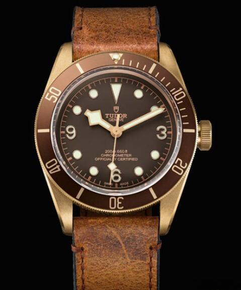 Replica Tudor Watch Tudor Heritage Black Bay Bronze 79250BM Bronze Brown Dial Aged Leather Strap