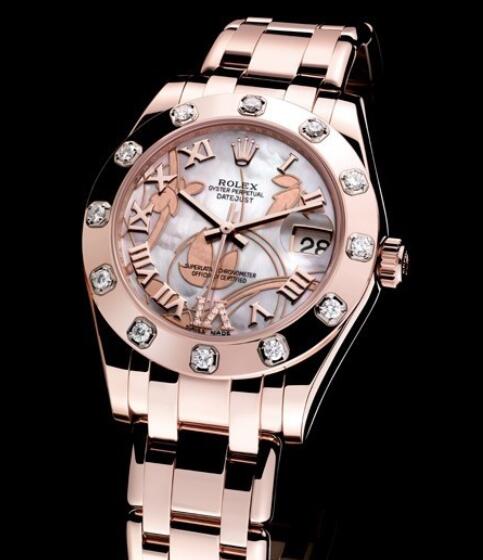 Replica Rolex Watches for Women Watch Rolex Datejust Special Edition Oyster Perpetual 81315 72845 Everose Gold White Mother of Pearl Dial
