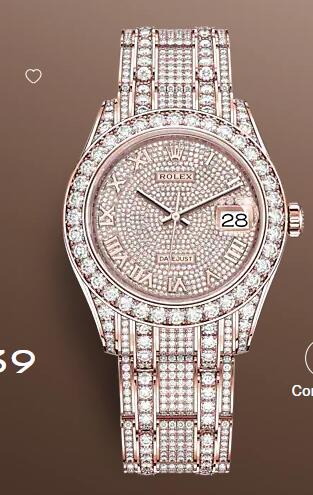 Rolex Pearlmaster 39 Watch Replica Everose gold with lugs set with diamonds 86405RBR 0001