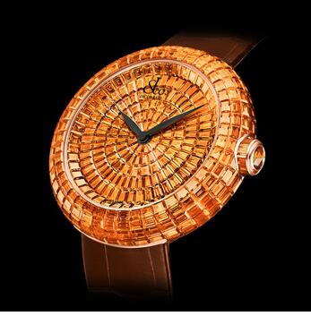 Jacob & Co Brilliant Full Baguette Orange Sapphires Replica Watch BQ53240BOBOA