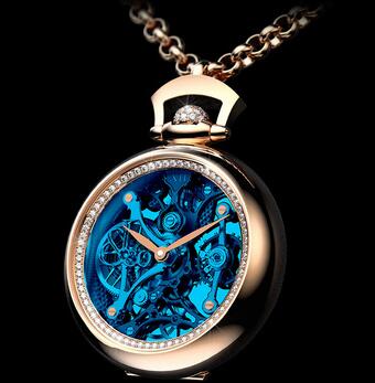 Replica Jacob & Co Brilliant Watch Pendant Blue BS20040RDQBA