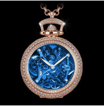 Replica Jacob & Co Brilliant Watch Pendant Northern Lights Pave Blue Mineral Crystal Dial BS23140RDQBA