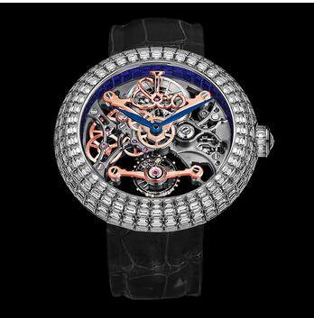 Jacob & Co Brilliant Skeleton Full Baguette Partial Sapphires Replica Watch BS53030DBCBA