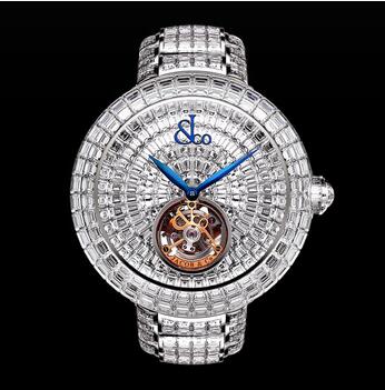 Jacob & Co Brilliant Flying Tourbillon White Diamonds Replica Watch BT54330BDBDB30BA