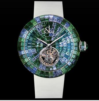 Jacob & Co Brilliant Flying Tourbillon Green Camouflage Replica Watch BT54330CGCGB