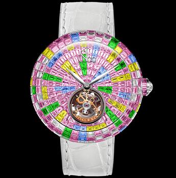 Jacob & Co Brilliant Flying Tourbillon Multicolor Pink Replica Watch BT54330HXUEB