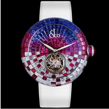 Jacob & Co Brilliant Flying Tourbillon Purple Degrade Replica Watch BT54330SXUCB
