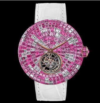 Jacob & Co Brilliant Flying Tourbillon Pink Camo Sapphires Replica Watch BT54340CPCPB