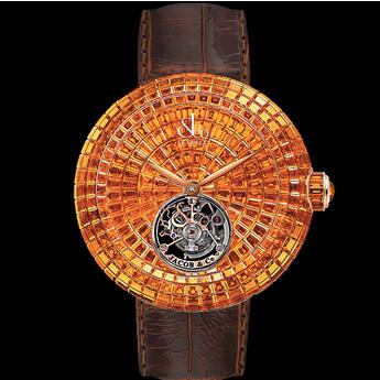 Jacob & Co Brilliant Flying Tourbillon Orange Sapphires Replica Watch BT54350BOBOA
