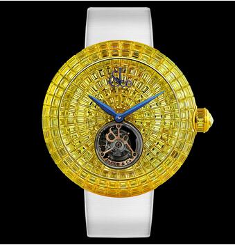Jacob & Co Brilliant Flying Tourbillon Yellow Sapphires Replica Watch BT54350YDUAB