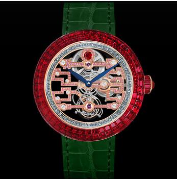 Jacob & Co Brilliant Art Deco Ruby Replica Watch BT54540BRRBA