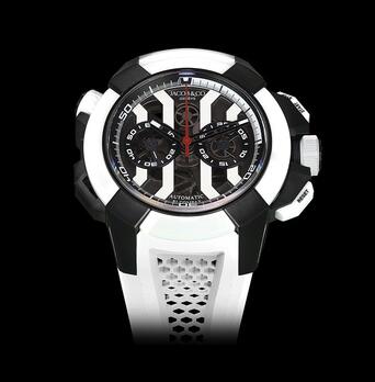 Jacob & Co Epic X Chrono Black Titanium Black & White Replica Watch EC31221SDBXA