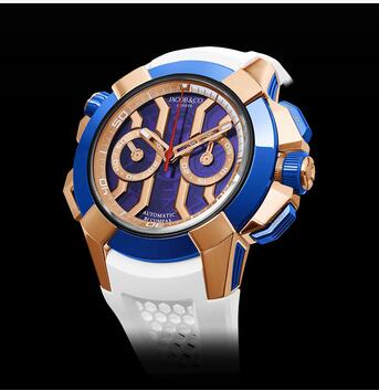 Jacob & Co Epic X Chrono Rose Gold Blue Bezel Replica Watch EC31442PDLNAHB4D