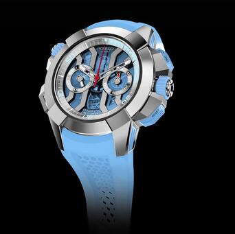 Jacob & Co Epic X Chrono Titanium Sky Blue Replica Watch EC32320AAAAA