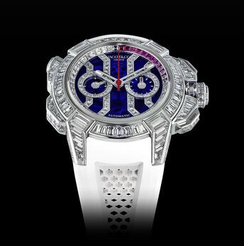 Jacob & Co Epic X Chrono Messi Full Baguette Replica Watch EC42230BWLWA
