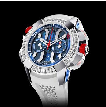Jacob & Co Epic X Chrono Messi White Gold, Titanium & Baguette Replica Watch EC42332OELLJ