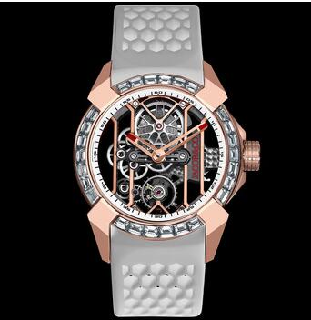 Replica Jacob & Co Epic X Tourbillon Rose Gold Baguette White Watch EX10040LDOWA