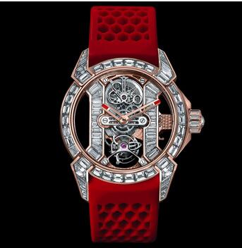 Replica Jacob & Co Epic X Tourbillon Baguette Rose Gold Watch EX50040BDBDA